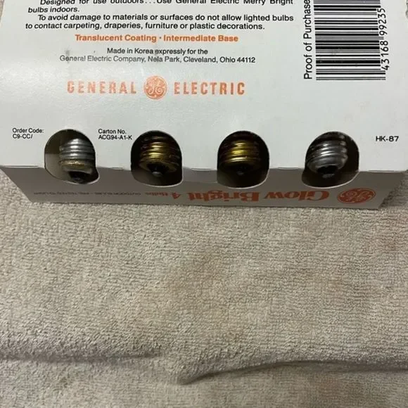 20 RARE VINTAGE General Electric red fluted outdoor replacement bulbs